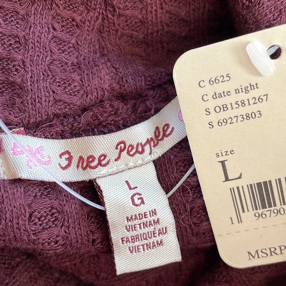 NWT Free People Juicy Long Sleeve Shirt Color Plum - Picture 6 of 8
